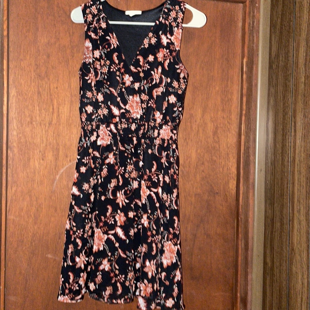 XS black floral dress from Maurice’s.